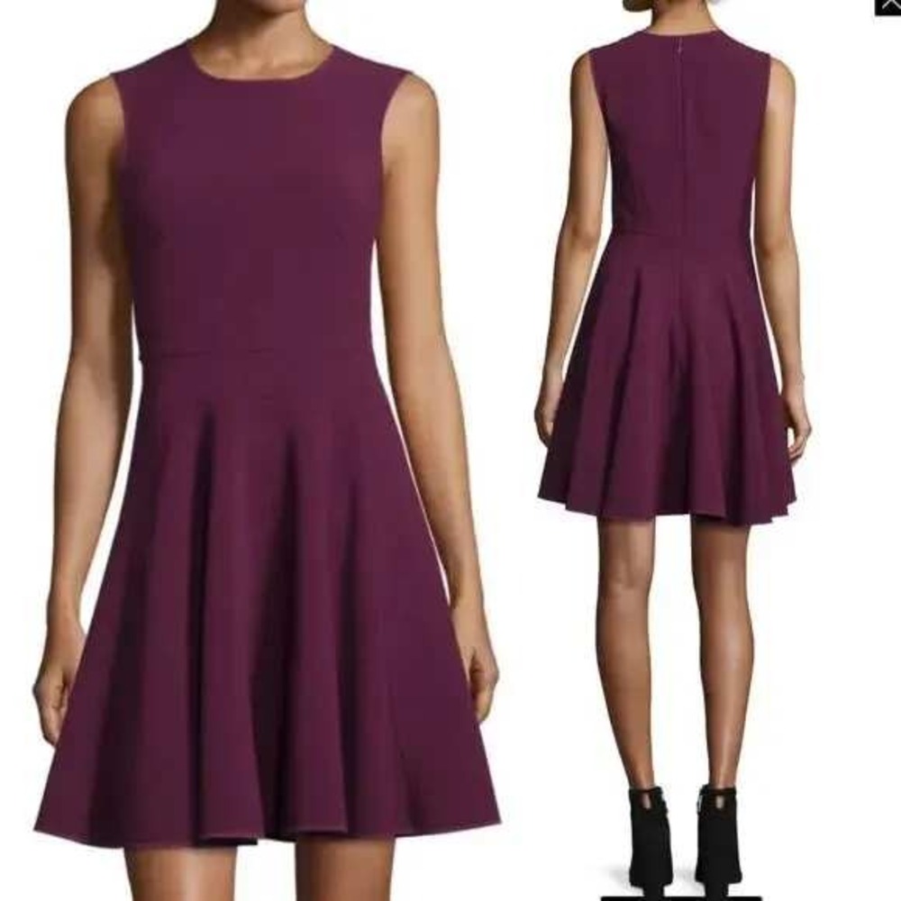 Rebecca Taylor Dress Sleeveless Fit & Flare Purple Party Cocktail‎ M Minimalist